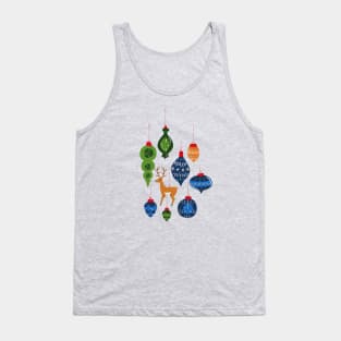 Holiday Ornaments in Red + Blue + Green Tank Top